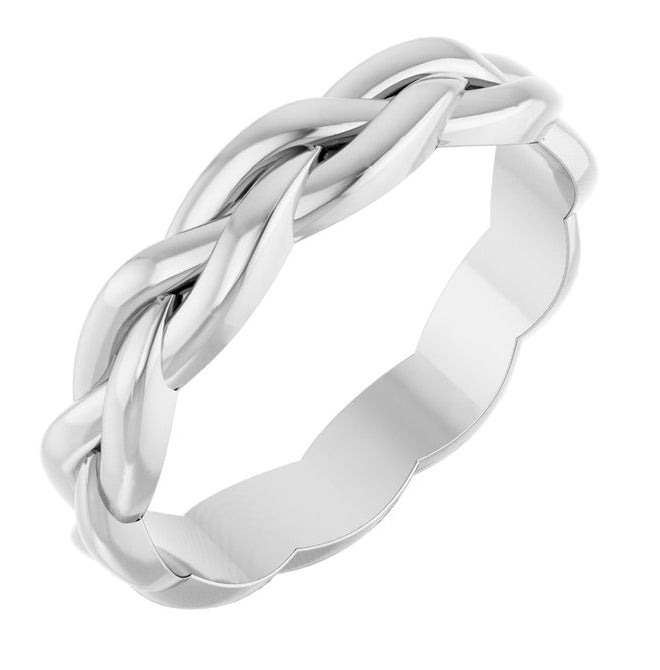 14K Yellow Or White Gold 4 mm Woven-Design Band