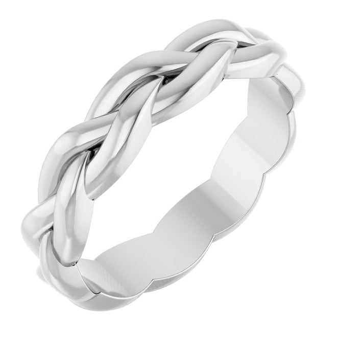 14K Yellow Or White Gold 4 mm Woven-Design Band