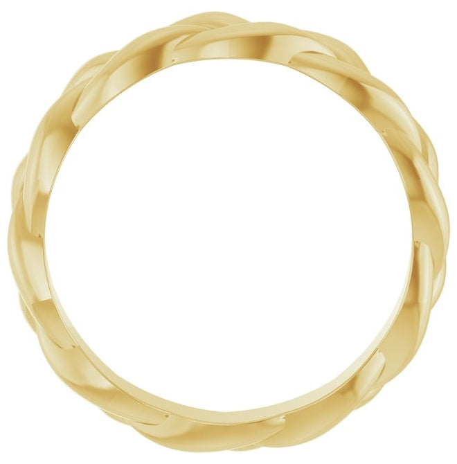 14K Yellow Or White Gold 4 mm Woven-Design Band