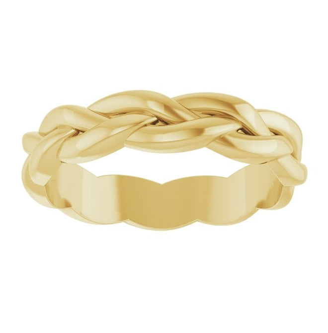 14K Yellow Or White Gold 4 mm Woven-Design Band