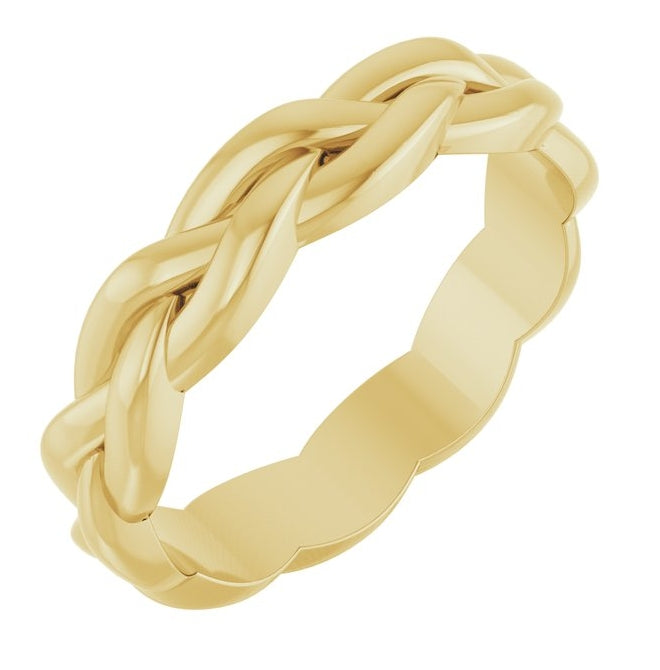 14K Yellow Or White Gold 4 mm Woven-Design Band