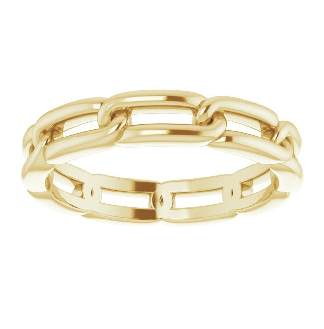 14K Yellow Or White Gold 3 mm Chain Link Band