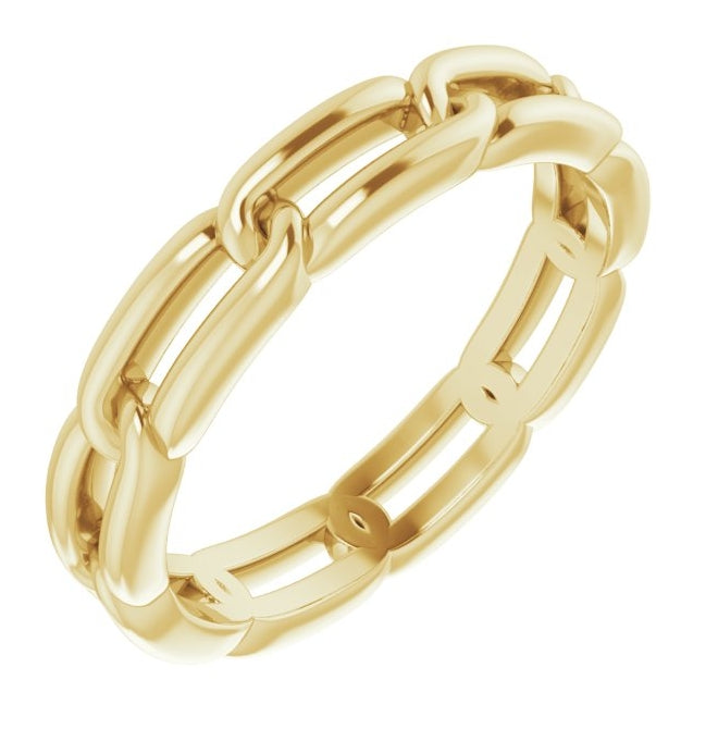 14K Yellow Or White Gold 3 mm Chain Link Band