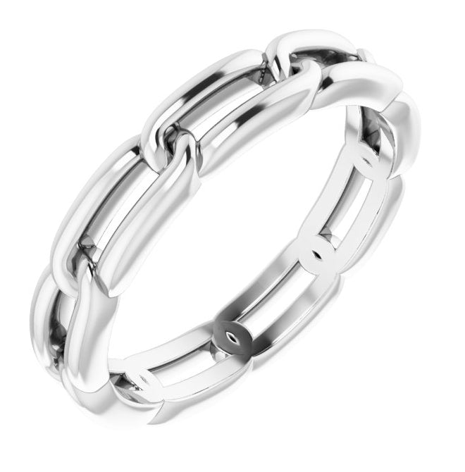 14K Yellow Or White Gold 3 mm Chain Link Band