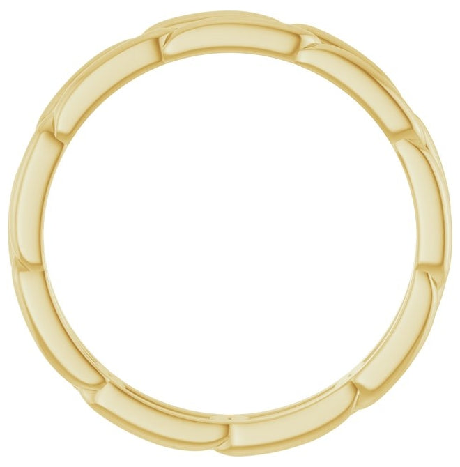 14K Yellow Or White Gold 3 mm Chain Link Band