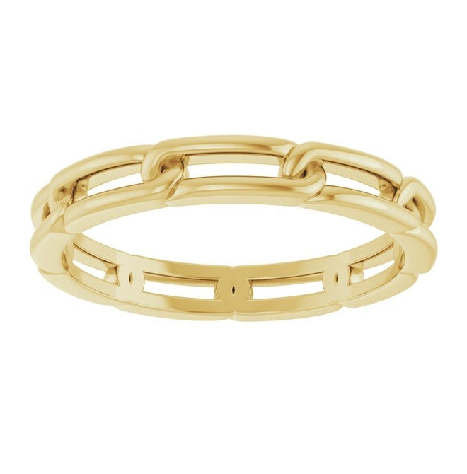 14K Yellow Or White Gold 3 mm Chain Link Band