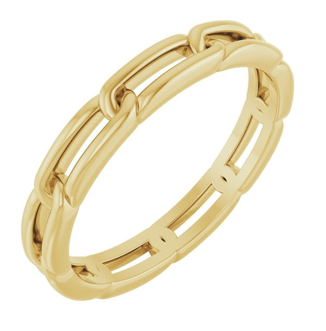 14K Yellow Or White Gold 3 mm Chain Link Band
