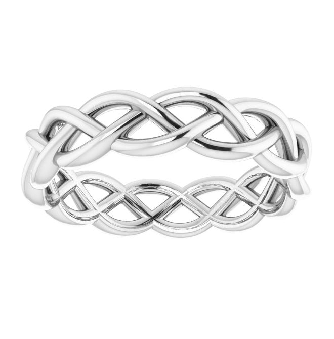 14K Yellow Or White Gold 4.3 mm Woven-Design Band