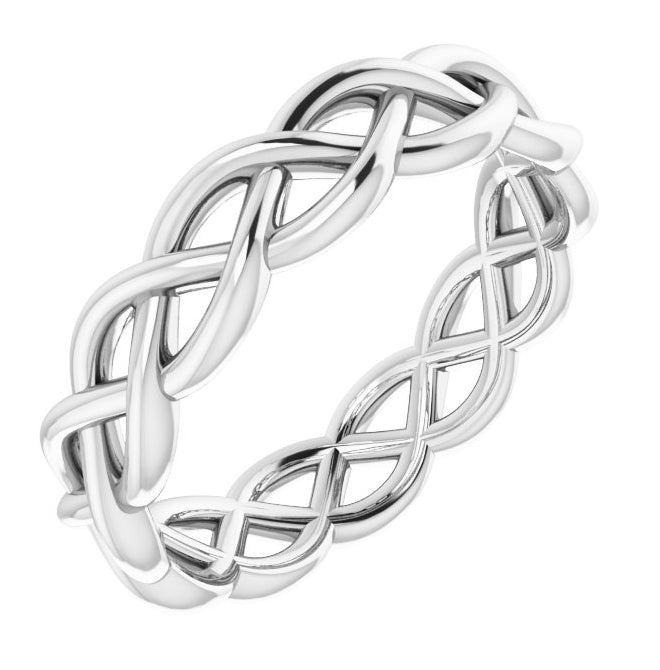 14K Yellow Or White Gold 4.3 mm Woven-Design Band