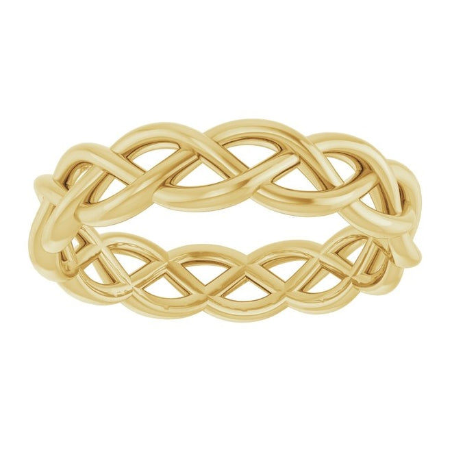 14K Yellow Or White Gold 4.3 mm Woven-Design Band