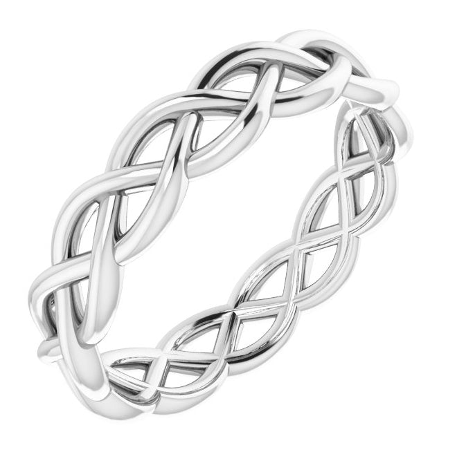14K Yellow Or White Gold 4.3 mm Woven-Design Band