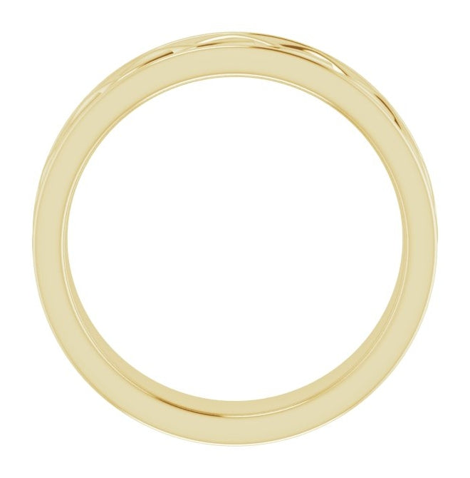 14K Yellow Gold Or Platiinum Or Sterling Silver 6 mm Infinity-Inspired Flat Band