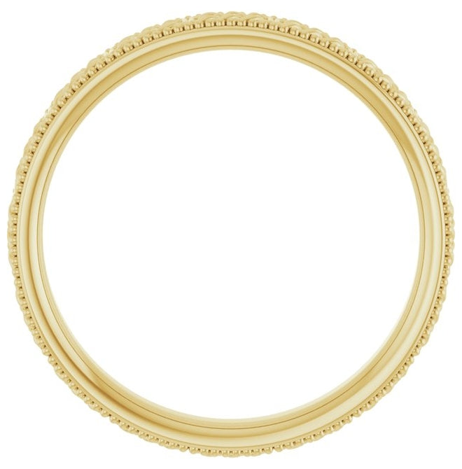 10K Yellow Gold 3 mm Milgrain Edge Celtic-Inspired Flat Band Size 7