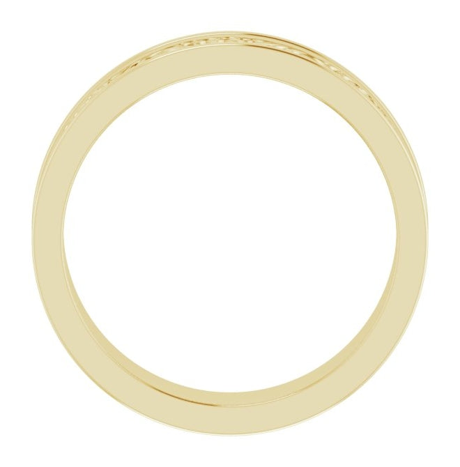 14K Yellow Gold 6 mm Sculptural Flat Band Size 10.5
