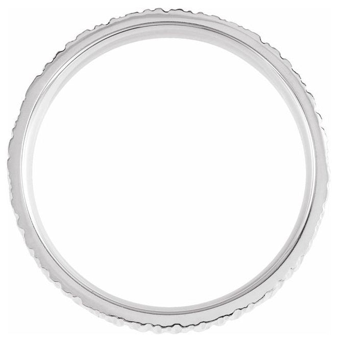 14K Yellow Gold Or Platinum 6 mm Tree Bark-Inspired Comfort-Fit Flat Band
