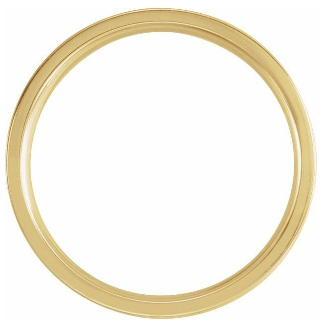 14K Yellow Gold 5 mm Ridged Comfort-Fit Flat Band Size 8