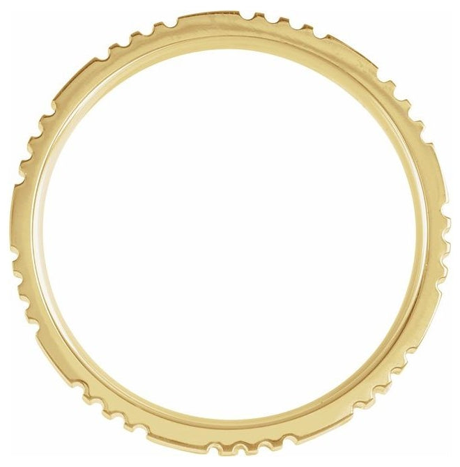 14K Yellow Or White Gold 5 mm Grooved Comfort-Fit Flat Band