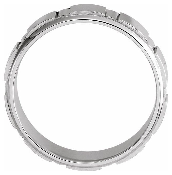 Platinum 6 mm Grooved Flat Band
