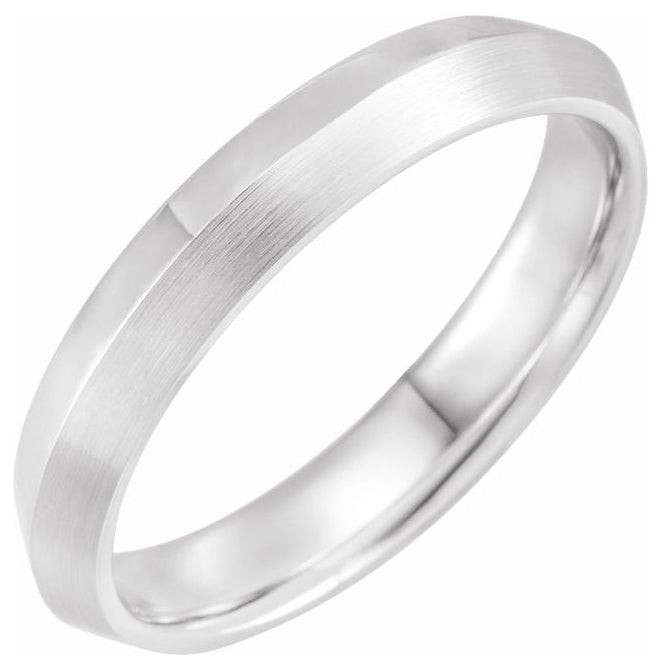 14K White Gold 4 mm Comfort-Fit Knife Band Size 8