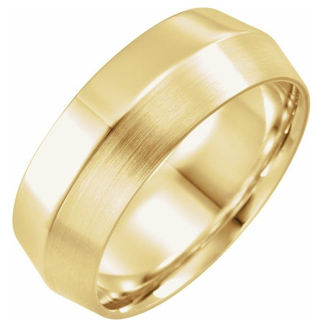 14K Yellow Gold 8 mm Comfort-Fit Knife Band Size 7.5