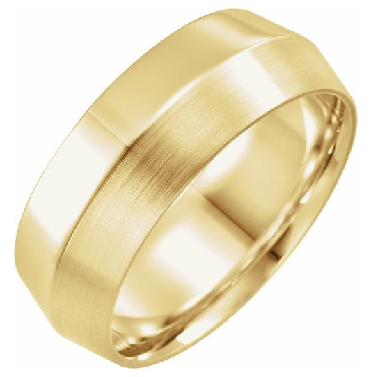 14K Yellow Gold 8 mm Comfort-Fit Knife Band Size 7.5