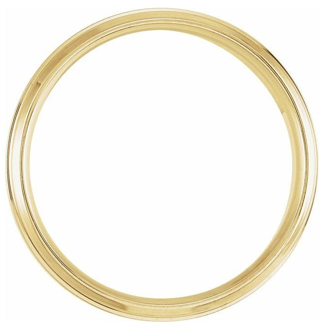 10K Yellow Gold 7 Mm Polished Beveled-Edge Inlay Comfort-Fit Band With Satin Finish Size 7
