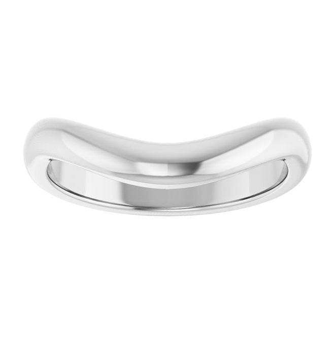 14K Yellow Gold Or Platinum 3 mm Contour Band
