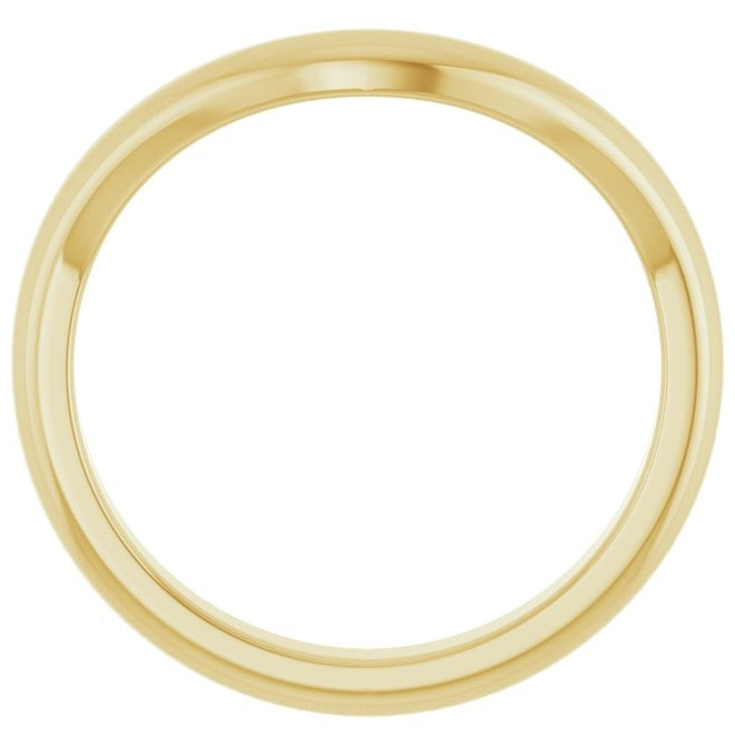 14K Yellow Gold Or Platinum 3 mm Contour Band
