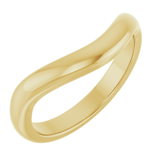 14K Yellow Gold Or Platinum 3 mm Contour Band