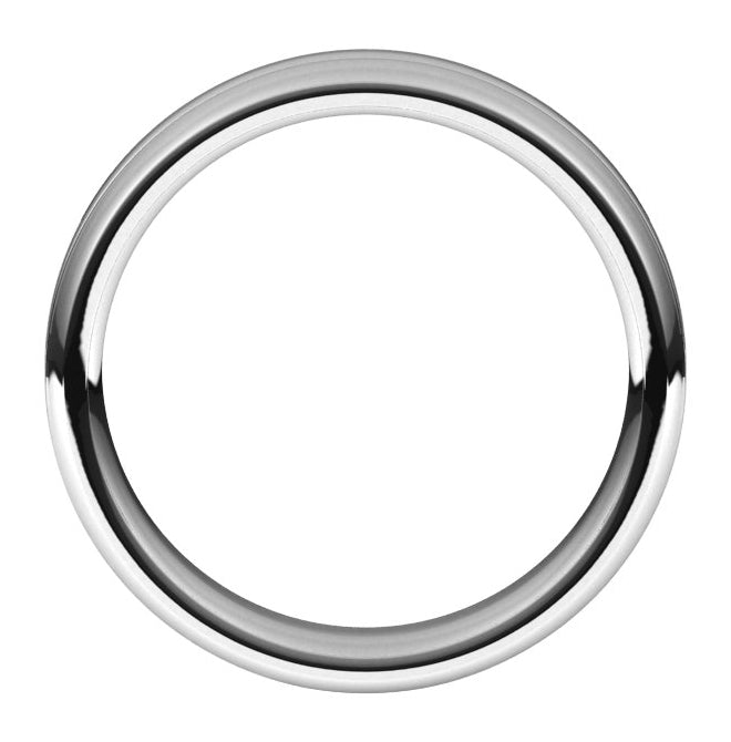 14K White Gold 5 mm Beveled-Edge Grooved Comfort-Fit Half Round Band Size 9