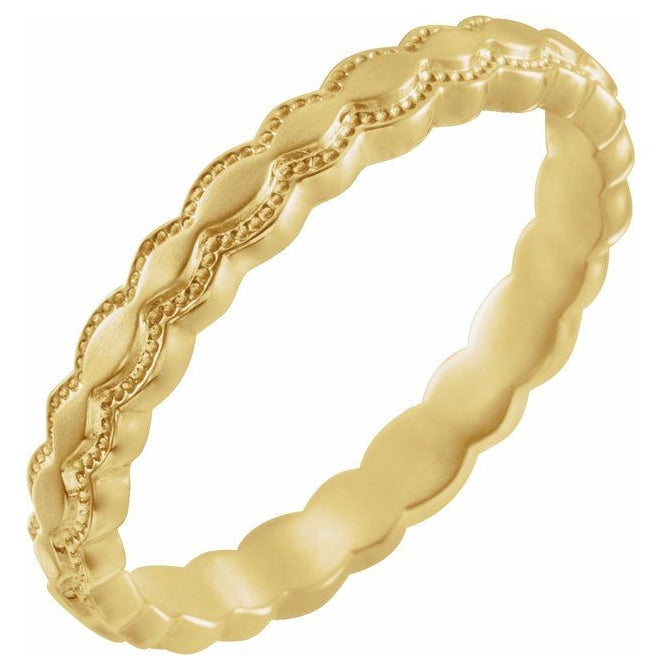 14K Yellow Gold 2.9 mm Textured Band Size 6