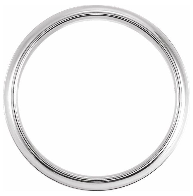 Platinum 6 mm Double Milgrain Comfort-Fit Half Round Band