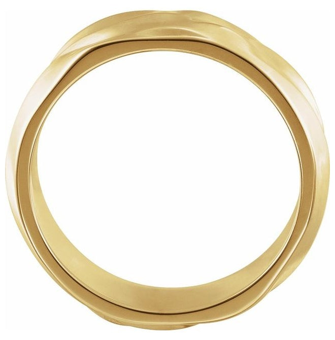 14K Yellow Or White Gold 6 mm Polished Organic Textured Band