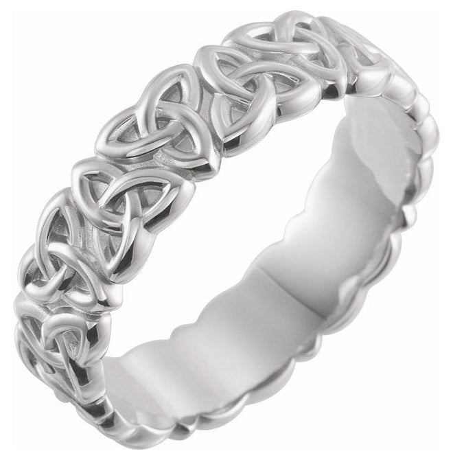 14K Yellow Gold Or Platinum 6 mm Celtic-Inspired Band