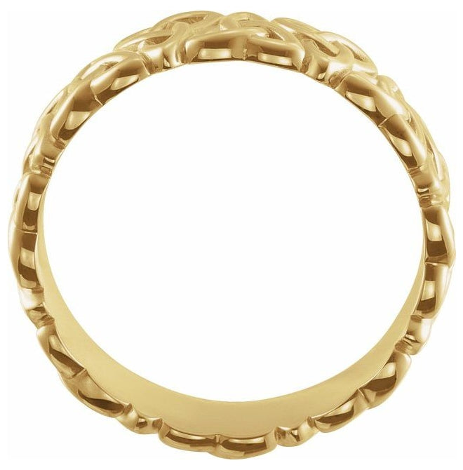 14K Yellow Gold Or Platinum 6 mm Celtic-Inspired Band