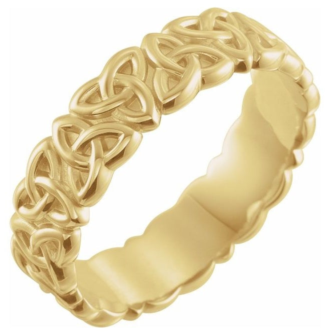 14K Yellow Gold Or Platinum 6 mm Celtic-Inspired Band