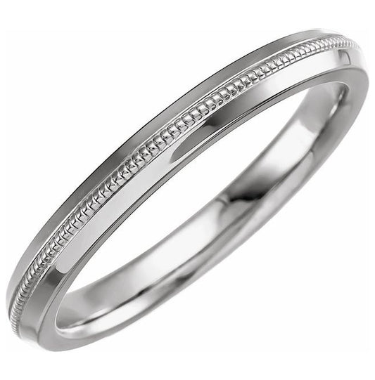 14K Yellow Gold Or Sterling Silver 2.5 mm Knife Edge Band