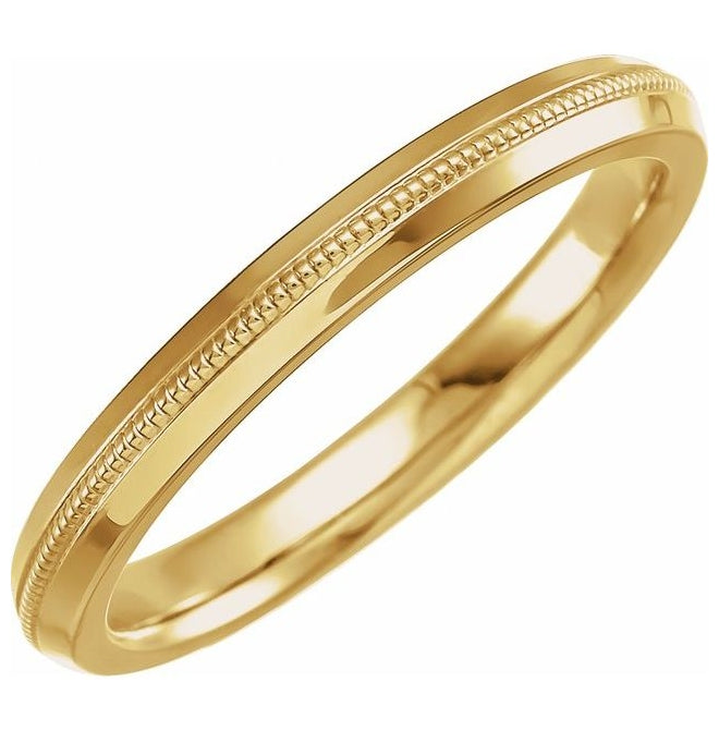 14K Yellow Gold Or Sterling Silver 2.5 mm Knife Edge Band