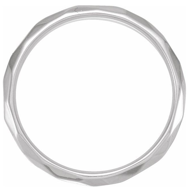 14K Yellow Or White Gold 3 mm Geometric Faceted Comfort-Fit Flat Band