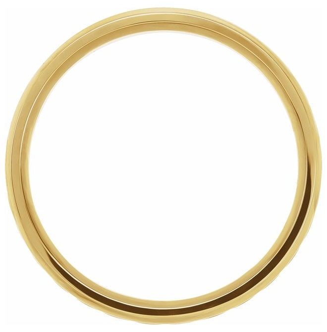 10K Yellow Gold 6 Mm Polished Rope Comfort-Fit Band Size 7.5
