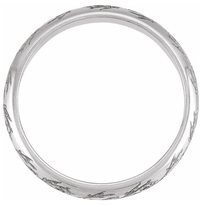 14K Yellow Or White Gold Or Sterling Silver Polished Sculptural Standard-Fit Band
