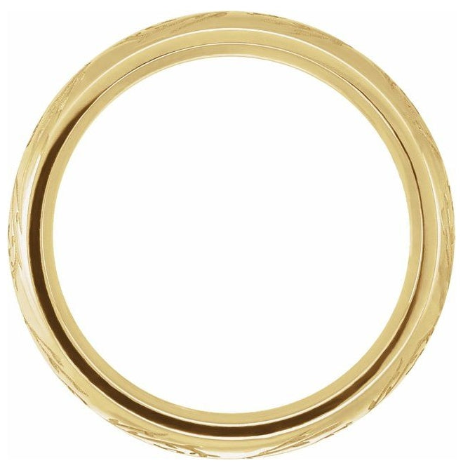 14K Yellow Or White Gold Or Sterling Silver Polished Sculptural Standard-Fit Band
