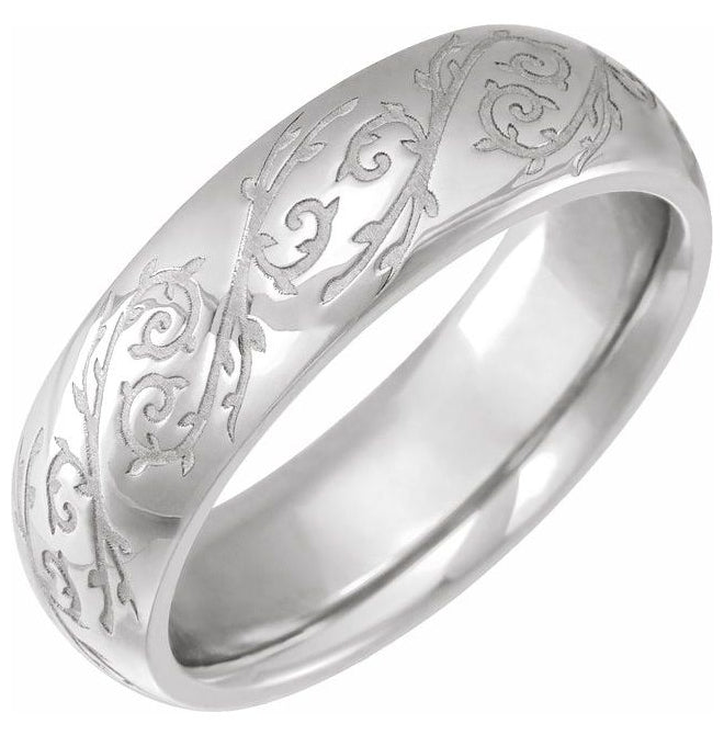 14K Yellow Or White Gold Or Sterling Silver Polished Sculptural Standard-Fit Band