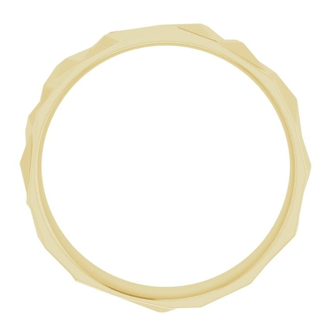 14K Yellow Gold 6 mm Geometric Comfort-Fit Flat Band Size 9.5