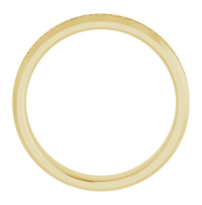 14K Yellow Or White Gold 5 mm Beveled-Edge Celtic-Inspired Comfort-Fit Flat Band