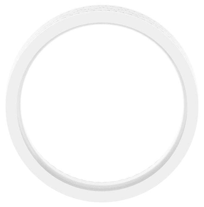 10K White Gold 6 mm Patterned Wedding Band Size 10