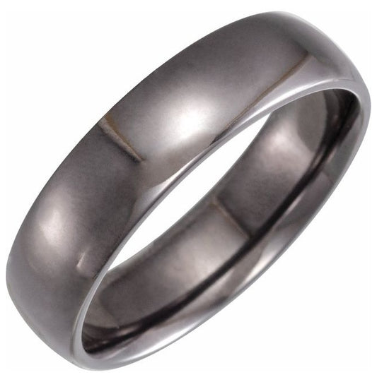 Tantalum 6 mm Comfort-Fit Half Round Band