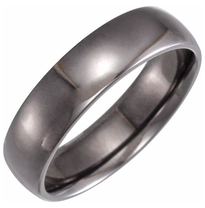 Tantalum 6 mm Comfort-Fit Half Round Band