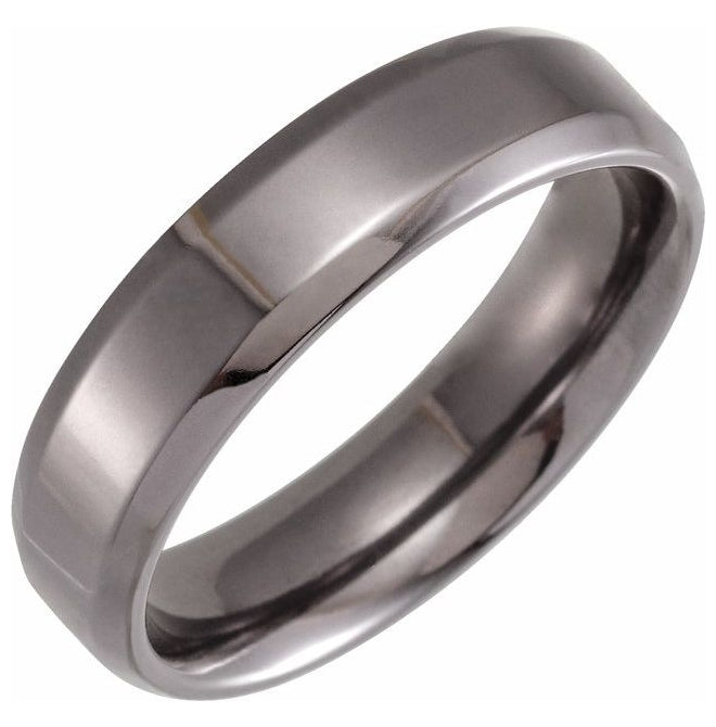 Tantalum 6 mm Beveled Comfort-Fit Band