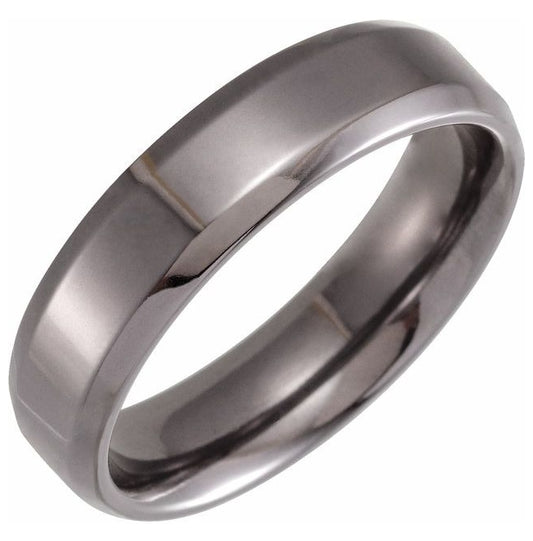 Tantalum 6 mm Beveled Comfort-Fit Band